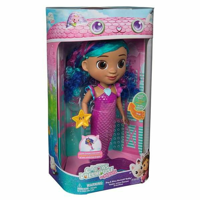 Spin Master Poupée Gabby Sirène Interactive avec Sons et Lumières - Poupée inspirée de Gabby et la Maison Magique Le Film, Change de Couleur, Pour Enfant dès 3 Ans