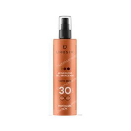 URESIM Acelerador - Huile accélératrice de bronzage SPF30, résistante à l'eau, 200 ml, pour tout type de peau avec carotte et noix