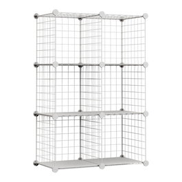 Newlux Titan c6 - Étagère modulaire en métal blanc (6 modules)