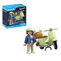 Playmobil Vespa 150 Sprint Veloce - Scooter Véritable Vert Clair avec Figure et Accessoires - Réf. 71621