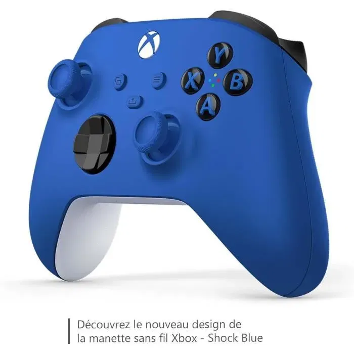 Microsoft Xbox - Manette de jeu sans fil - Bleu électrique - Design ergonomique avec surfaces texturées et bouton de partage - Compatible avec plusieurs appareils