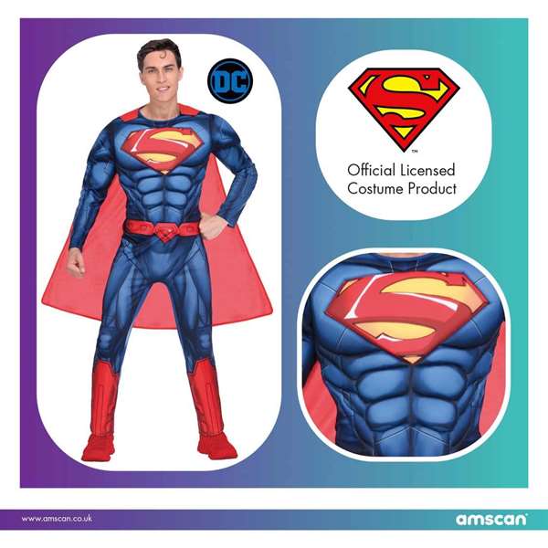 Liragram Déguisement adulte Superman Taille L Bleu - WB