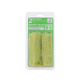 BARBOSA Lot de 2 recharges de mini rouleau 6 cm, poils longs pour surfaces rugueuses