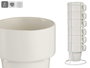 VESSIA Set de 6 tasses empilables en porcelaine et métal blanc 360ml