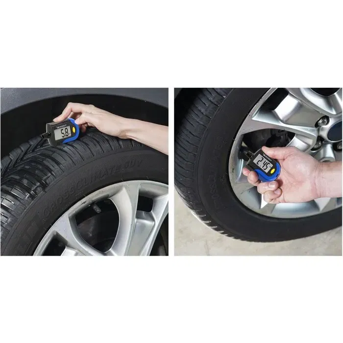 MICHELIN - Contrôleur de pression et d'usure des pneus, 0.35 à 7 bars (précision 0.05 bar), avec mesure de profondeur et affichage digital