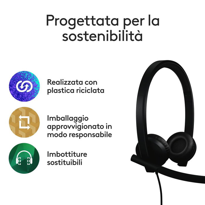 Logitech Headset H570e Teams Version Stéréo USB-A Noir Logitech Headset H570e Teams Version Stéréo USB-A Noir