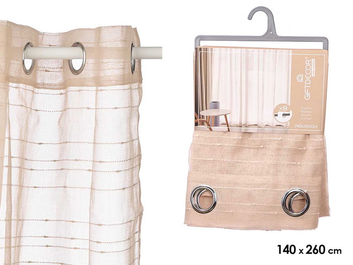 GIFTDECOR Cortina beige à rayures horizontales GIFTDECOR Cortina beige à rayures horizontales