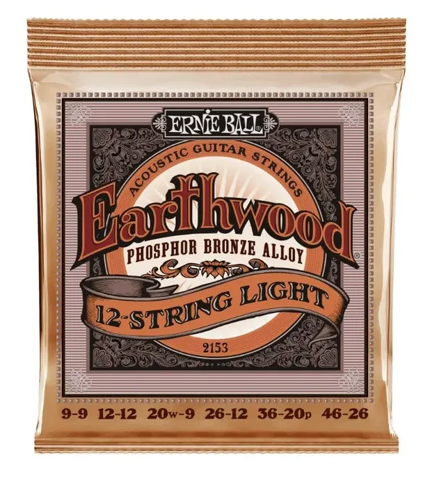 Ernie Ball Earthwood 92/8 Phosphor Bronze Extra Light 12 Cordes 9-46 Ernie Ball Earthwood 92/8 Phosphor Bronze Extra Light 12 Cordes 9-46