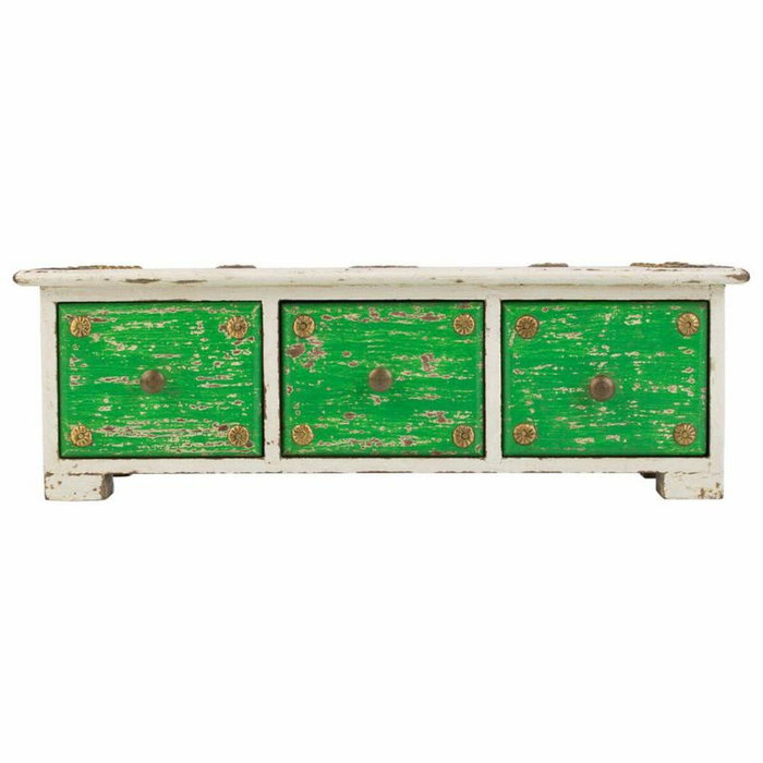 Boîte à bijoux Alexandra House Living Blanc Vert Laiton Bois MDF 15 x 10 x 36 cm 3 tiroirs Boîte à bijoux Alexandra House Living Blanc Vert Laiton Bois MDF 15 x 10 x 36 cm 3 tiroirs