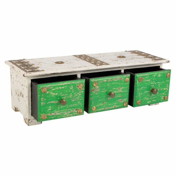 Boîte à bijoux Alexandra House Living Blanc Vert Laiton Bois MDF 15 x 10 x 36 cm 3 tiroirs Boîte à bijoux Alexandra House Living Blanc Vert Laiton Bois MDF 15 x 10 x 36 cm 3 tiroirs