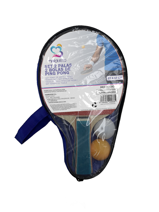 Marbueno Set de 2 Palas de Ping-Pong 27x17x0,5 cm pour Jardin et Plage Marbueno Summer 10387