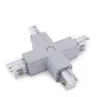 Connecteur + pour rail triphasé couleur argenté
