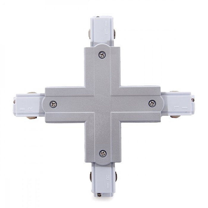 Connecteur pour Rail Triphasé Couleur Argent Connecteur pour Rail Triphasé Couleur Argent