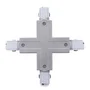 Connecteur + pour rail triphasé couleur argenté