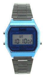 SAMI Reloj Sami LCD retro azul ipblue / corr neg ipb w