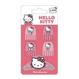 Hello Kitty Barrettes pour cheveux - Lot de 5 pièces - Accessoire de coiffure pour enfants - Rose - Âge recommandé : 36 mois et plus