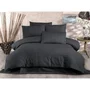 Parure de lit 220x240 cm anthracite - 1 housse de couette 220x240 cm + 2 taies d'oreiller 60x60 cm - 80% coton, 20% polyester, 229 fils