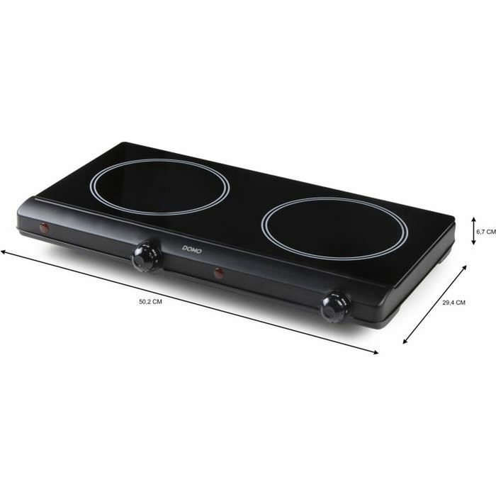 DOMO Plaque vitrocéramique DO339KP 2 feux 2500 W