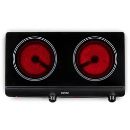 DOMO Plaque de cuisson céramique 2 feux 2500W Noir 50.2*29.4*6.7 cm DO339KP