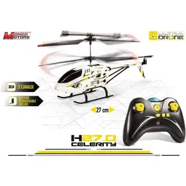 Mondo Motors - Hélicoptère télécommandé Ultradrone H27 Celerity 27cm, 3 canaux, gyroscope, LED, batterie rechargeable, pour enfants 8+