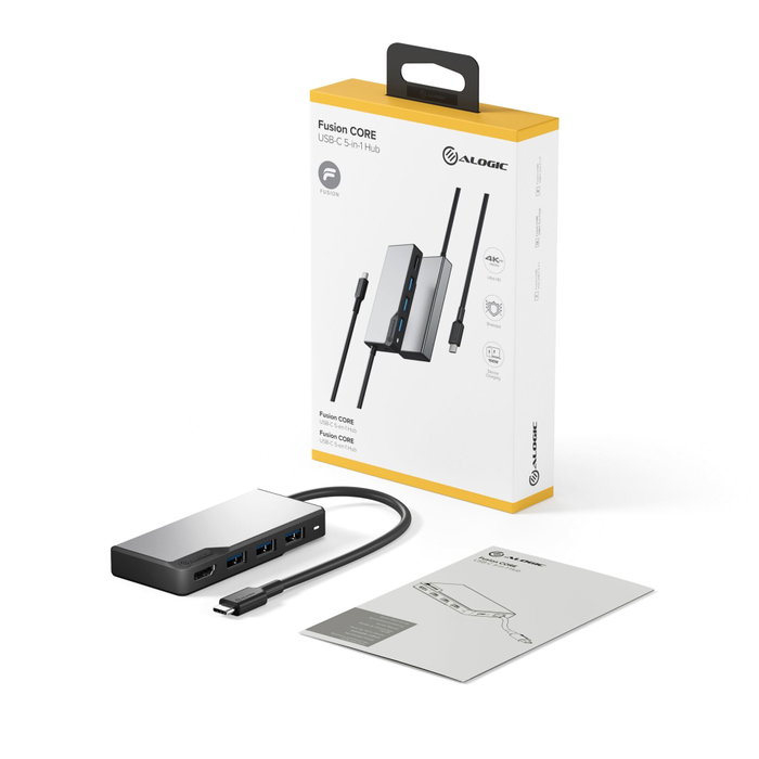 Alogic Fusion Core Hub USB-C 5 ports Space Gray