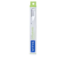 VITIS Brosse à dents Orthodontique, à filaments en V pour appareils dentaires et manche ergonomique, avec capuchon de protection, 1 unité