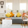Home Deco Factory CAJA-PUF PLEGABLE BLANCO