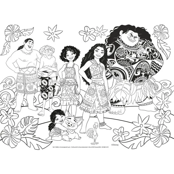 Liscianigiochi Puzzle MaxiFloor Disney Vaiana 2 (Océania 2) - Coffret 4 puzzles de sol de 48 pièces chacun - À partir de 4 ans