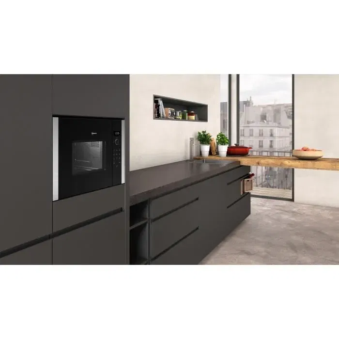 Neff N50 Micro-ondes Encostrable en Inox - Modèle HLAWD23N1F - 20 Litres, 7 Programmes Automatiques - Dimensions 38.2 x 59.4 x 31.7 cm
