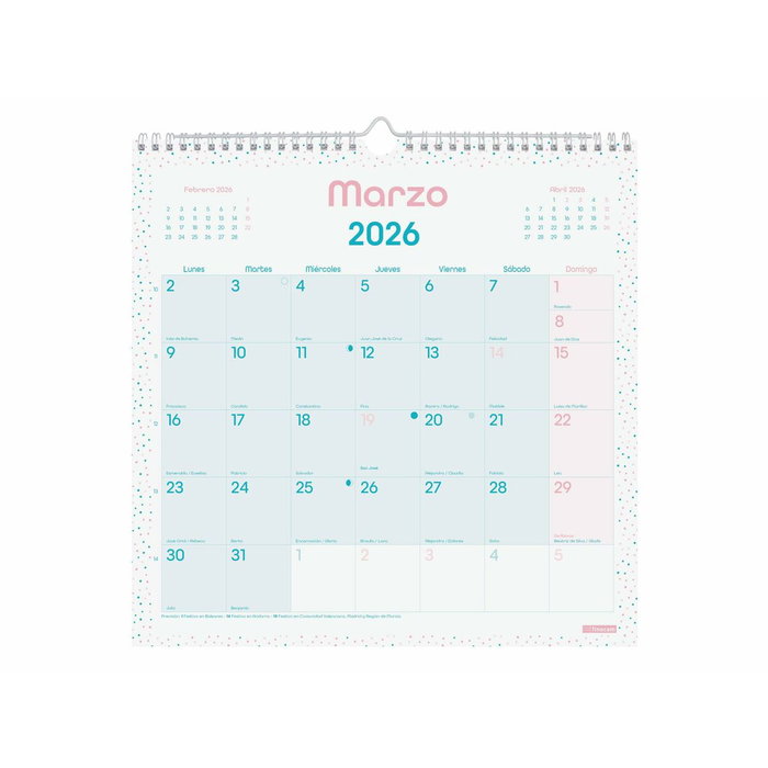 calendrier mural Finocam Multicouleur Papier 30 x 30 cm calendrier mural Finocam Multicouleur Papier 30 x 30 cm