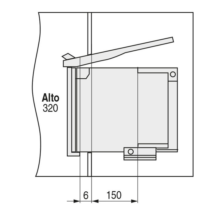 HERRAJES ALK Cubo de basura RING avec couvercle automatique, 10 L, gris