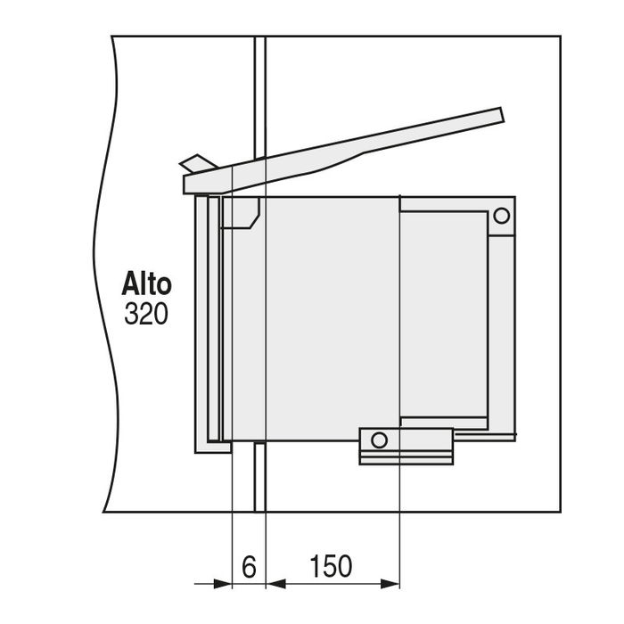 HERRAJES ALK Poubelle Ring 10L Gris Ouverture Automatique