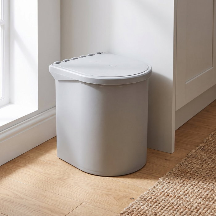 HERRAJES ALK Cubo de basura RING avec couvercle automatique, 10 L, gris