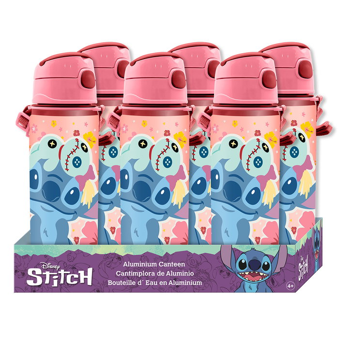 Kids Licensing - Cantimplora Gourde Isotherme Aluminium 600 ml avec Anse - Stitch Disney - Pour Enfant +3 Ans - Réf. ST00088 Kids Licensing - Cantimplora Gourde Isotherme Aluminium 600 ml avec Anse - Stitch Disney - Pour Enfant +3 Ans - Réf. ST00088