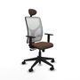 Piqueras y Crespo Chaise de Bureau Motilla Blanc et Brun Foncé