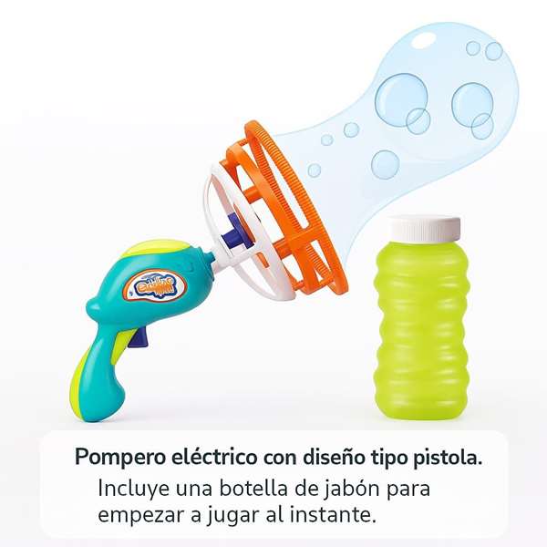 JugaToys Pistolet lanceur de bulles avec solution incluse JugaToys Pistolet lanceur de bulles avec solution incluse