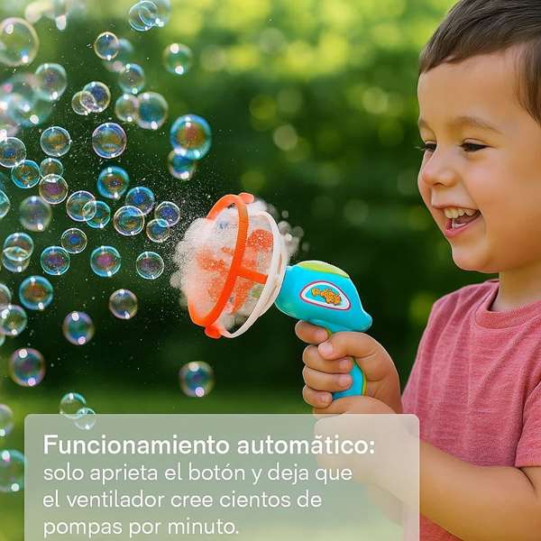 JugaToys Pistolet lanceur de bulles avec solution incluse JugaToys Pistolet lanceur de bulles avec solution incluse
