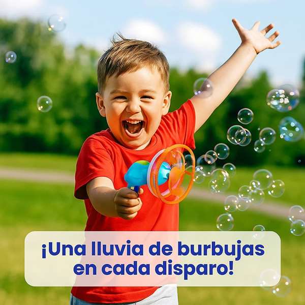 JugaToys Pistolet lanceur de bulles avec solution incluse JugaToys Pistolet lanceur de bulles avec solution incluse