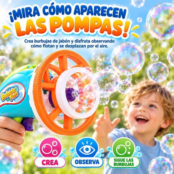 JugaToys Pistolet lanceur de bulles avec solution incluse JugaToys Pistolet lanceur de bulles avec solution incluse