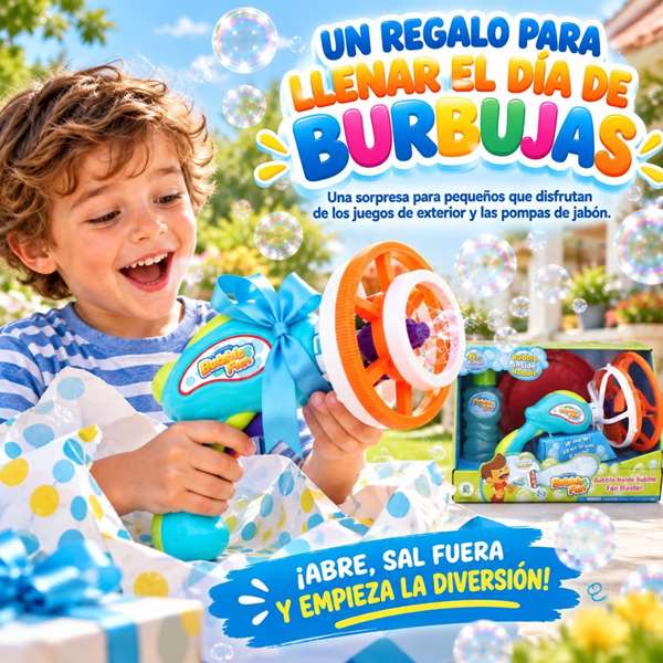 JugaToys Pistolet lanceur de bulles avec solution incluse JugaToys Pistolet lanceur de bulles avec solution incluse