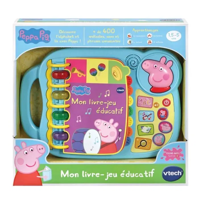 VTech Livre-Jeu Éducatif VTECH - Peppa Pig - 14 Pages d'Histoires et de Jeux Interactifs avec Sons Amusants - Version Française VTech Livre-Jeu Éducatif VTECH - Peppa Pig - 14 Pages d'Histoires et de Jeux Interactifs avec Sons Amusants - Version Française