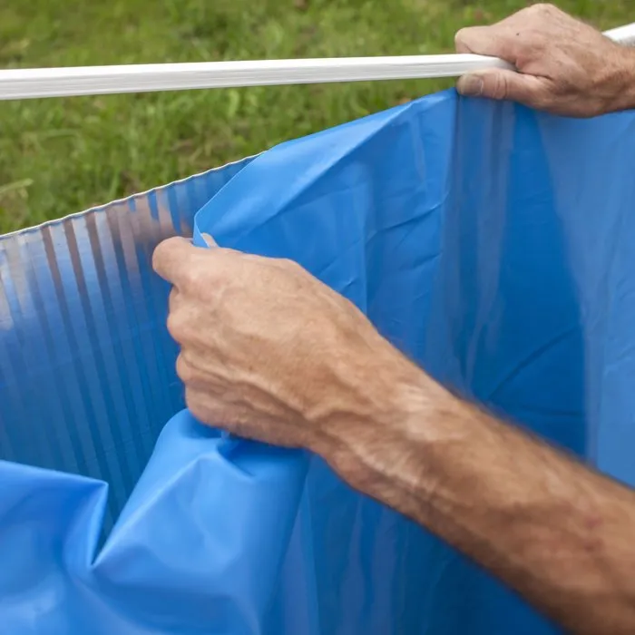 Gre Liner uni bleu pour piscine ø4,60m x H1,20m - 40/100e - Jonc d'accroche