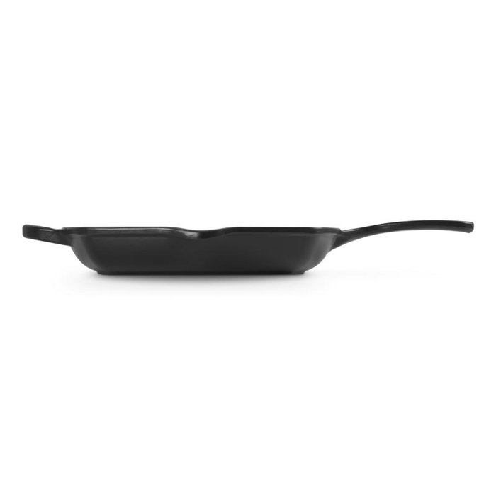 Le Creuset Poêle à griller Signature carrée 26 cm noir satiné