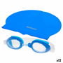 Bonnet et lunettes de bain AquaSport Rose Plastique 12 Unités