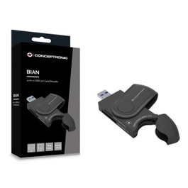 Conceptronic BIAN04B Lecteur de cartes externe USB 3.0 4 emplacements SD/Micro SD Noir