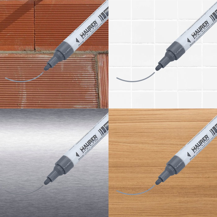 MAURER Rotulador Marcador Obra Profesional Pintura Permanente Plata