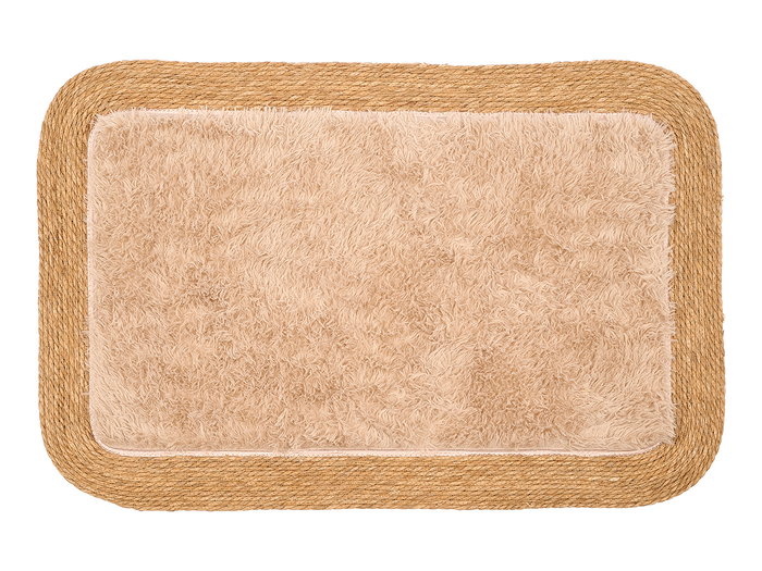 GIFTDECOR Tapis rectangulaire en jute et polyester Blanco-Natural 120x80cm