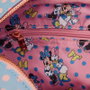 LOUNGEFLY Sac bandoulière à motif pois pastel Minnie Mouse Disney - 22.5 * 16.25 * 6.25 cm - Vegan avec fermoirs dorés