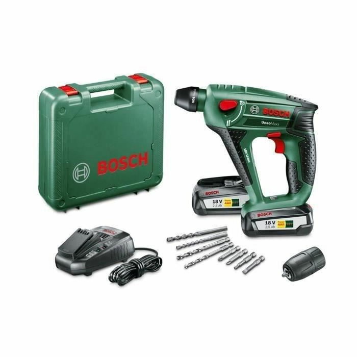 Bosch Uneo Maxx - Perforateur sans fil 18V avec 2 batteries 2,5 Ah et chargeur Bosch Uneo Maxx - Perforateur sans fil 18V avec 2 batteries 2,5 Ah et chargeur