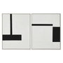 Home ESPRIT Toile Abstrait Moderne Blanc Noir (Lot de 2 unités)